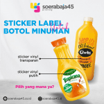 CETAK STICKER VINYL – STICKER LABEL TRANSPARAN – LABEL PRODUK
